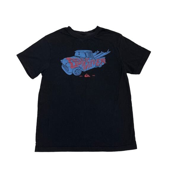 Quicksilver Black Cotton Short Sleeve Graphic T Shirt Size Youth Small (8) - Picture 1 of 2
